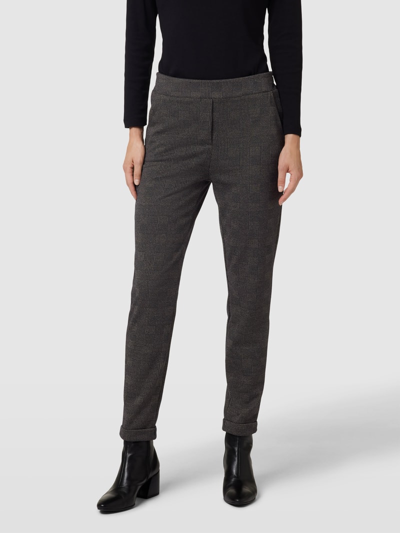 Stoffhose mit Allover-Muster in schwarz