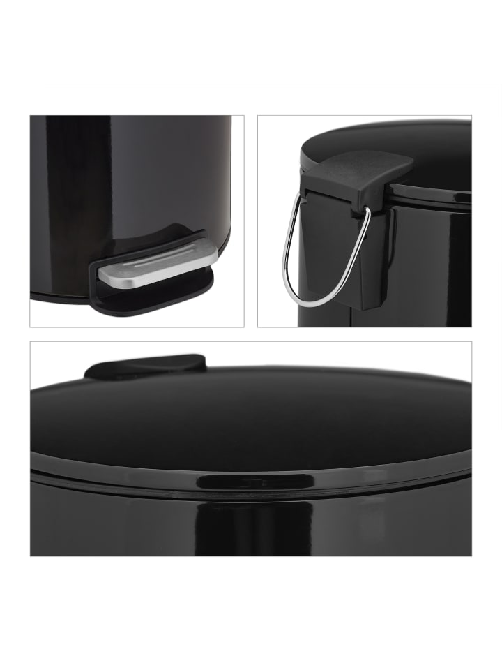 relaxdays Treteimer in Schwarz - 12 Liter günstig kaufen onesize