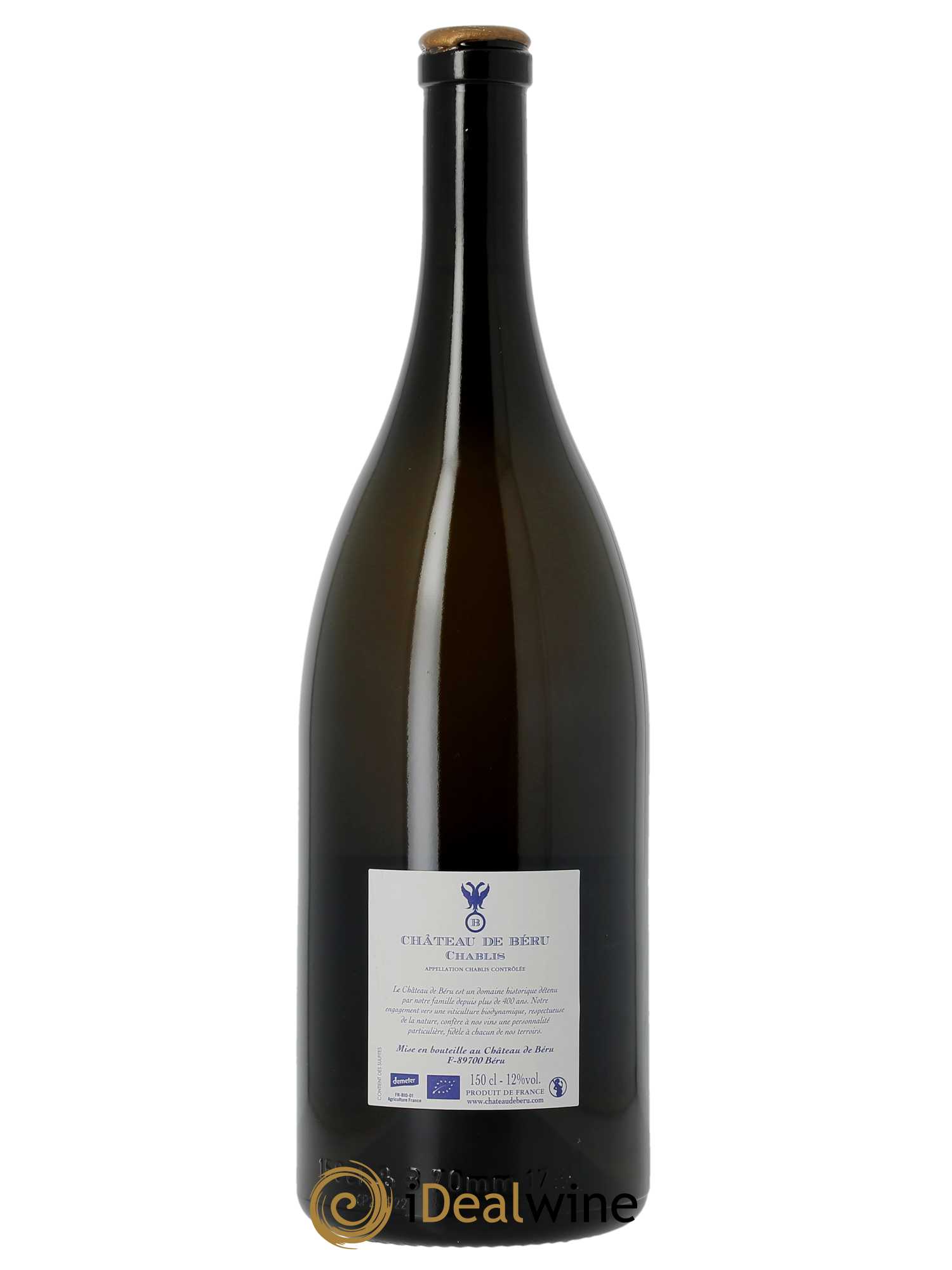 Chablis Côte aux prêtres Château de Béru  2020 - Lot de 1 Magnum