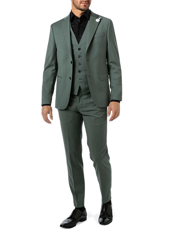 BALDESSARINI, Anzug mit Weste, Slim Fit, Schurwolle, grün
