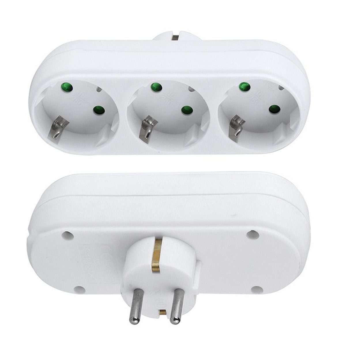 DOPWii Drei Steckdosen für Steckdose,3 in 1 250V/16A Tragbare Steckdosen Mehrfachsteckdose