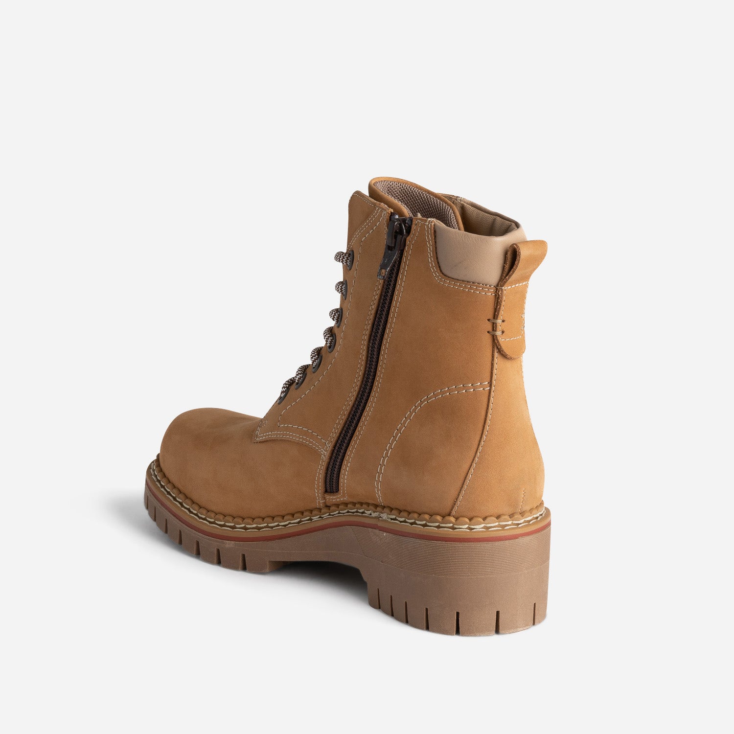 Bottine TEXTO ocre cuir nubuck à semelle crantée