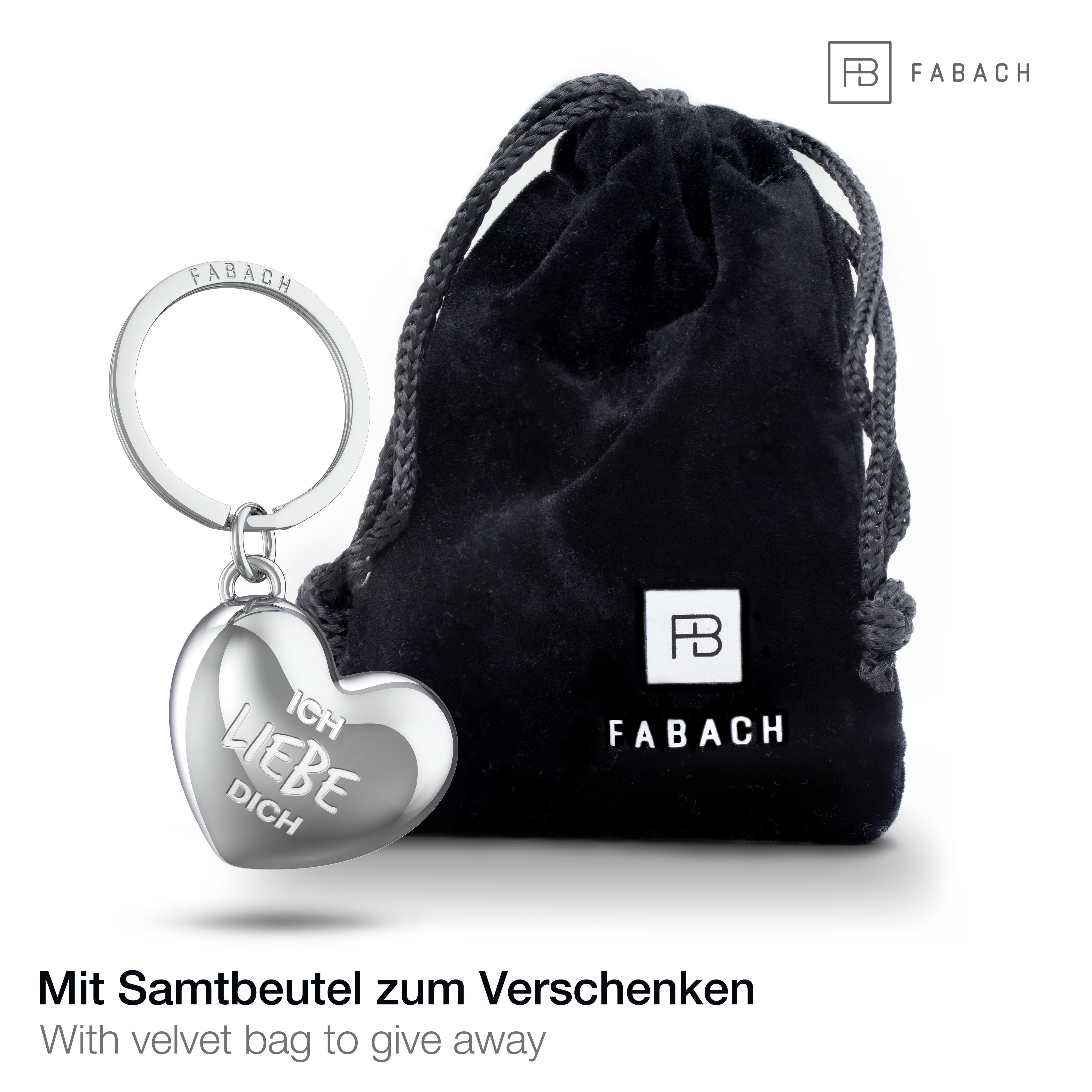 FABACH Schlüsselanhänger Herz mit Gravur - 