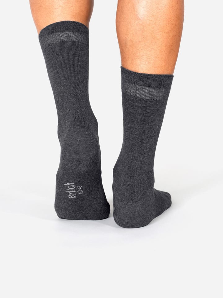Erlich Textil  Socken 3er Pack MAXI in schwarz-melange günstig kaufen 35-38