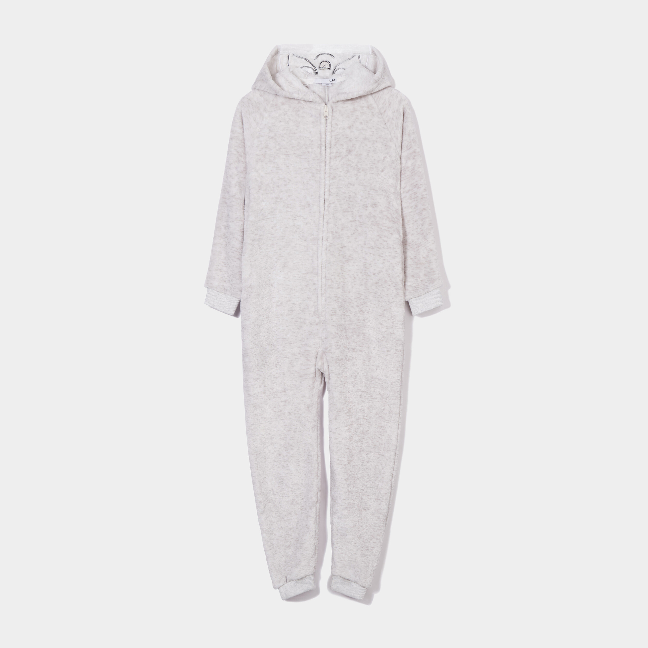 Combinaison pyjama pilou à capuche gris garçon | La Halle
