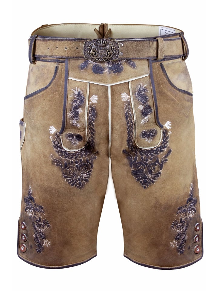 Edelnice Kurze Wildbock Lederhose Toni in hellbraun günstig kaufen