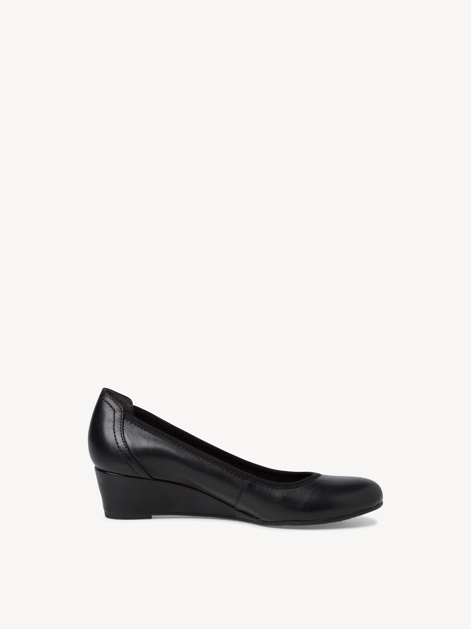 Keilpumps en cuir - noir