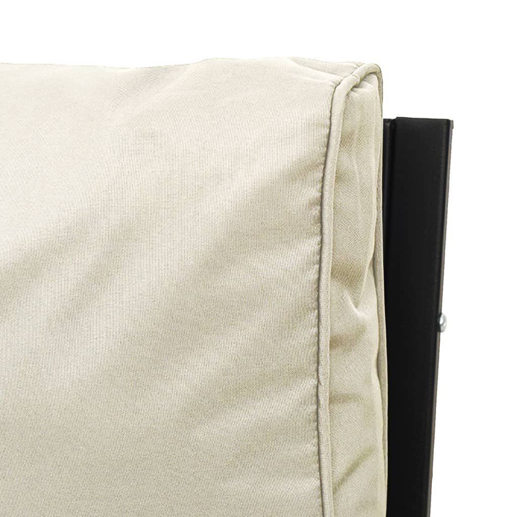 vidaXL Loungesofa Gartenstuhl mit Sandfarbigen Kissen 76x76x79 cm Stahl, 2 Teile