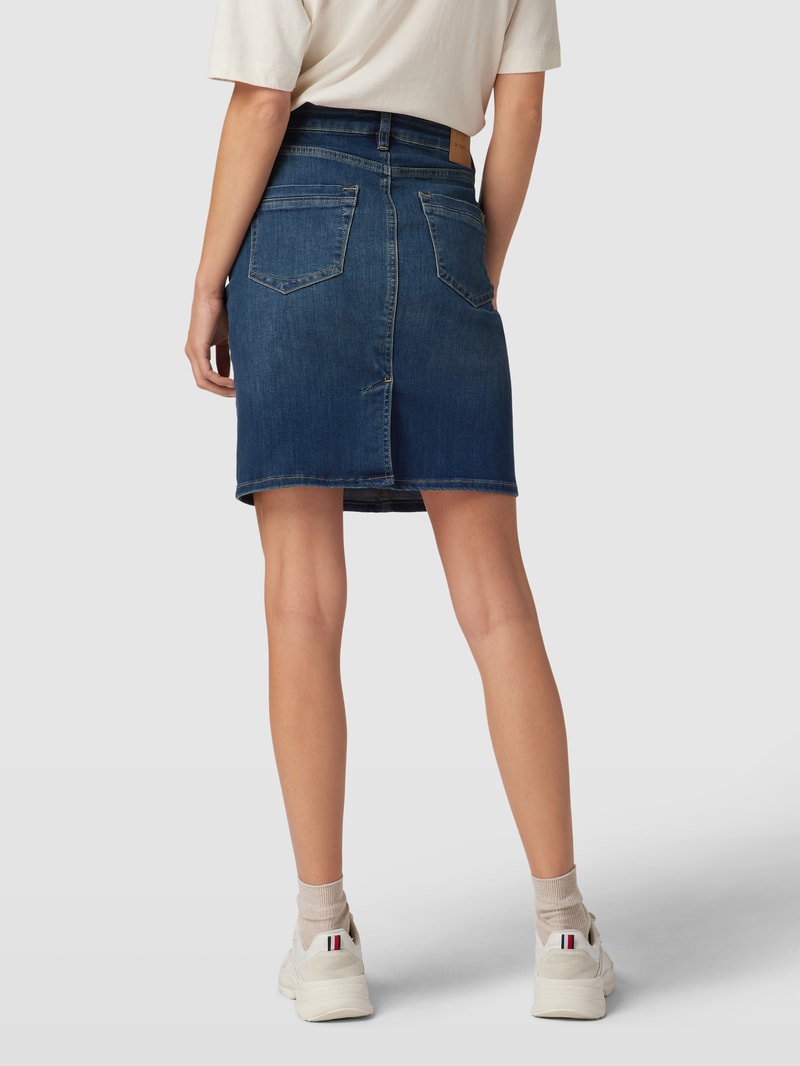 Jeansrock mit Ziernähten in jeans