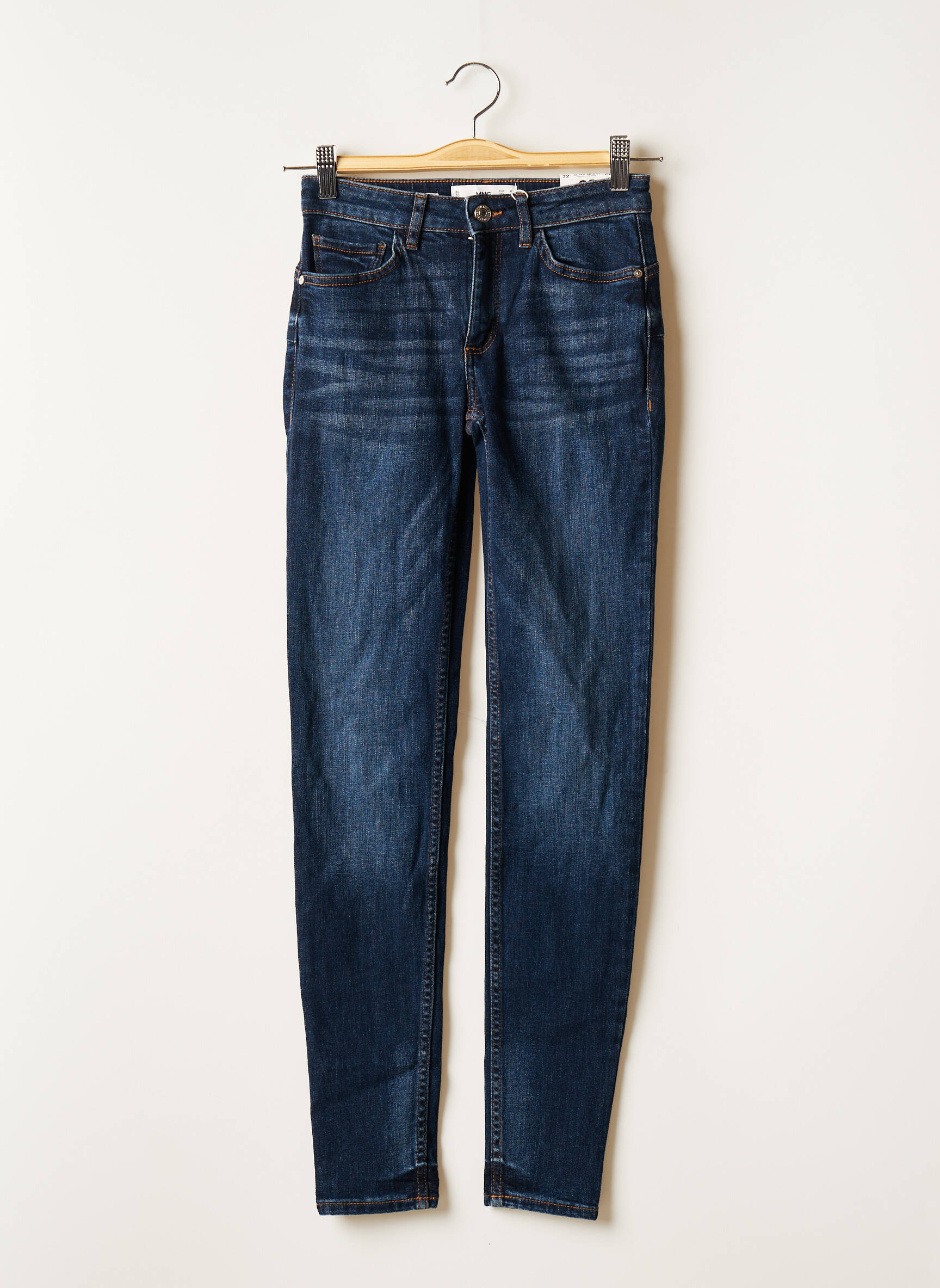 Mango Jeans Skinny Femme couleur bleu