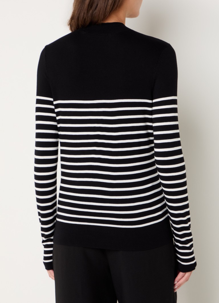 Taifun Fine-knit pullover with stripe print