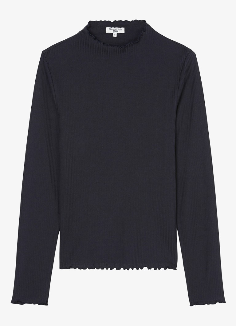 Marc O'Polo Denim - Ribbineulottu pitkähihainen paita pystykauluksella