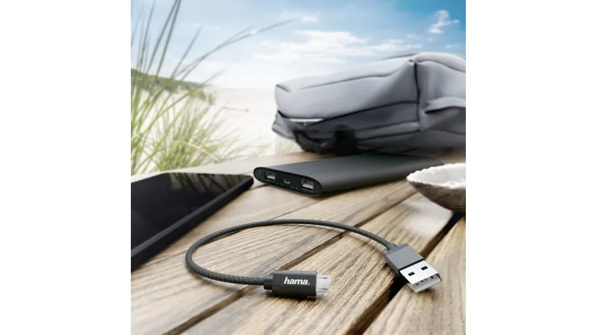 Hama Lade-/Datenkabel, Micro-USB, 0,2 m, Schwarz