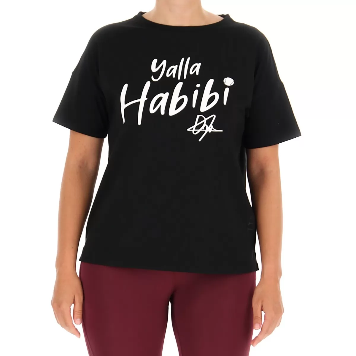 Dámské tričko Yalla Habibi Ons Jabeur, celé černé