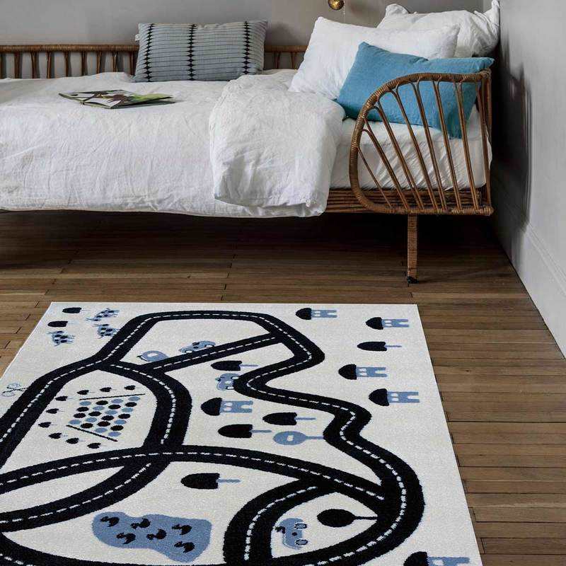Tapis Circuit 80x150 bleu AFKliving