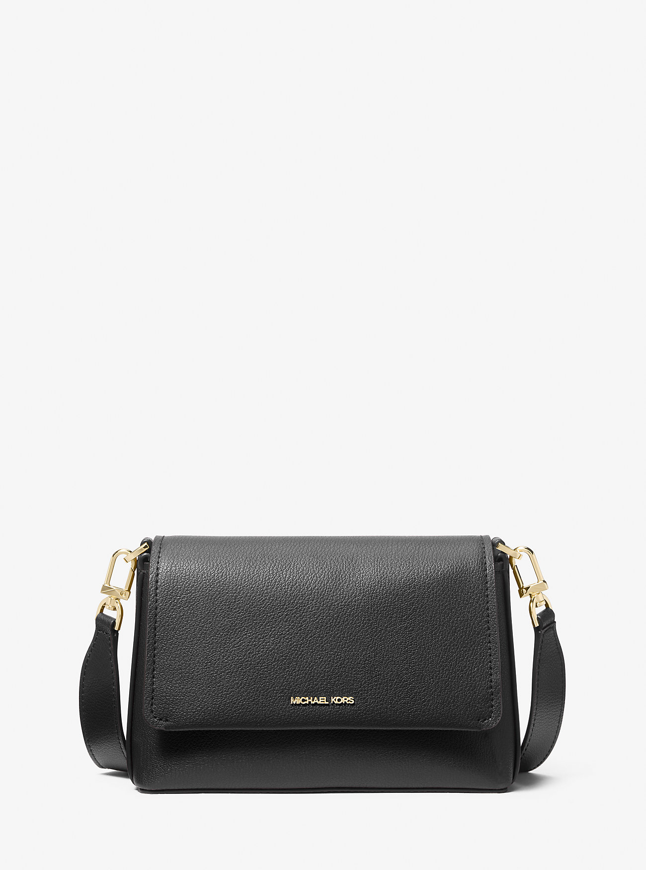 Nessa Small Leather Crossbody Bag - BLACK