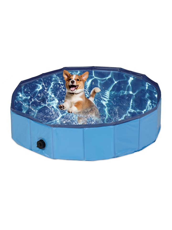 relaxdays Hundepool in Blau - (H)20 x Ø 80 cm günstig kaufen onesize