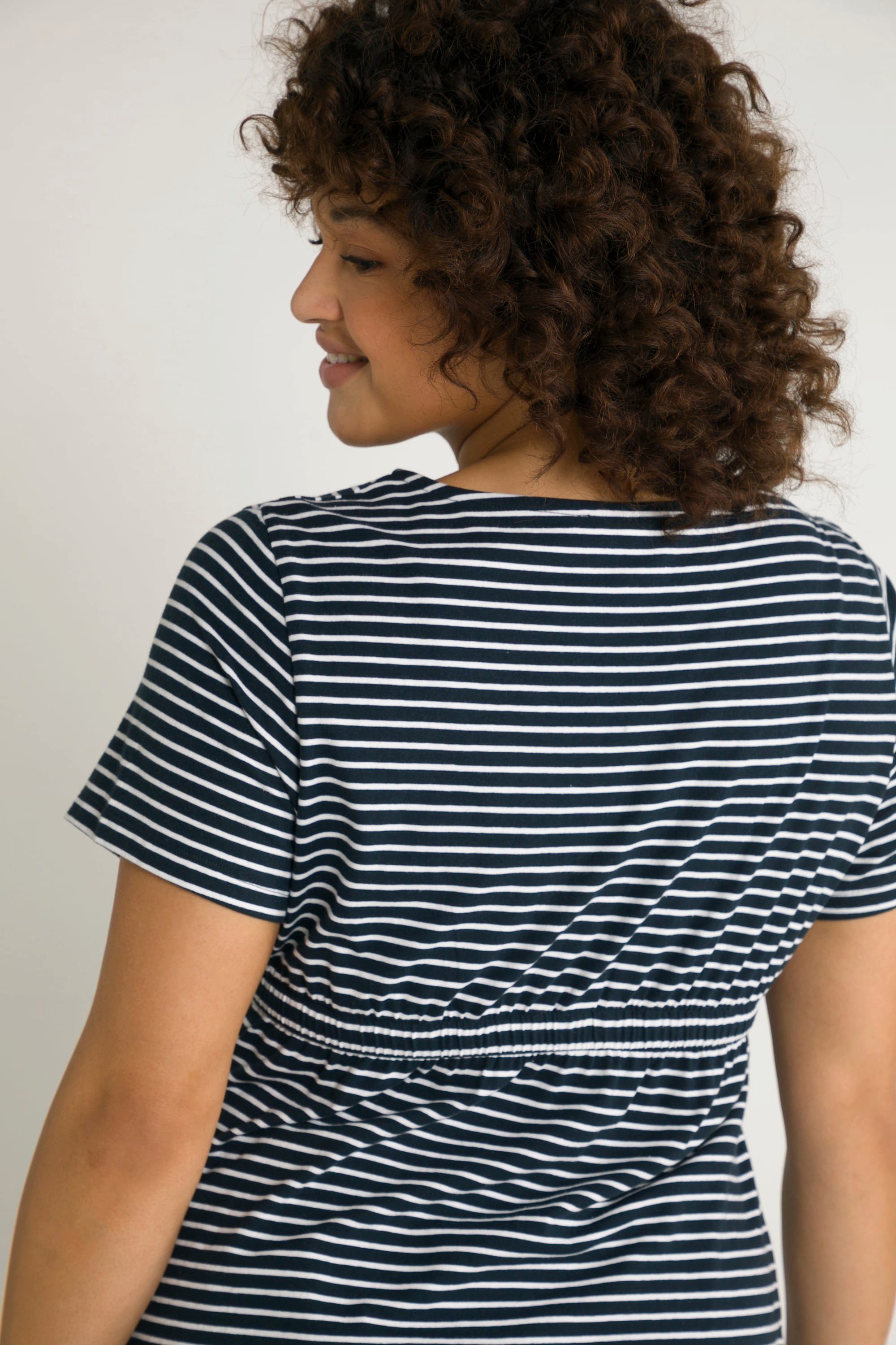 Ulla Popken Umstandsshirt Bellieva-T-Shirt Stillfunktion Ringel A-Linie
