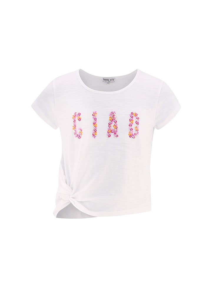happy girls by Eisend Shirt in Weiß/ Pink günstig kaufen