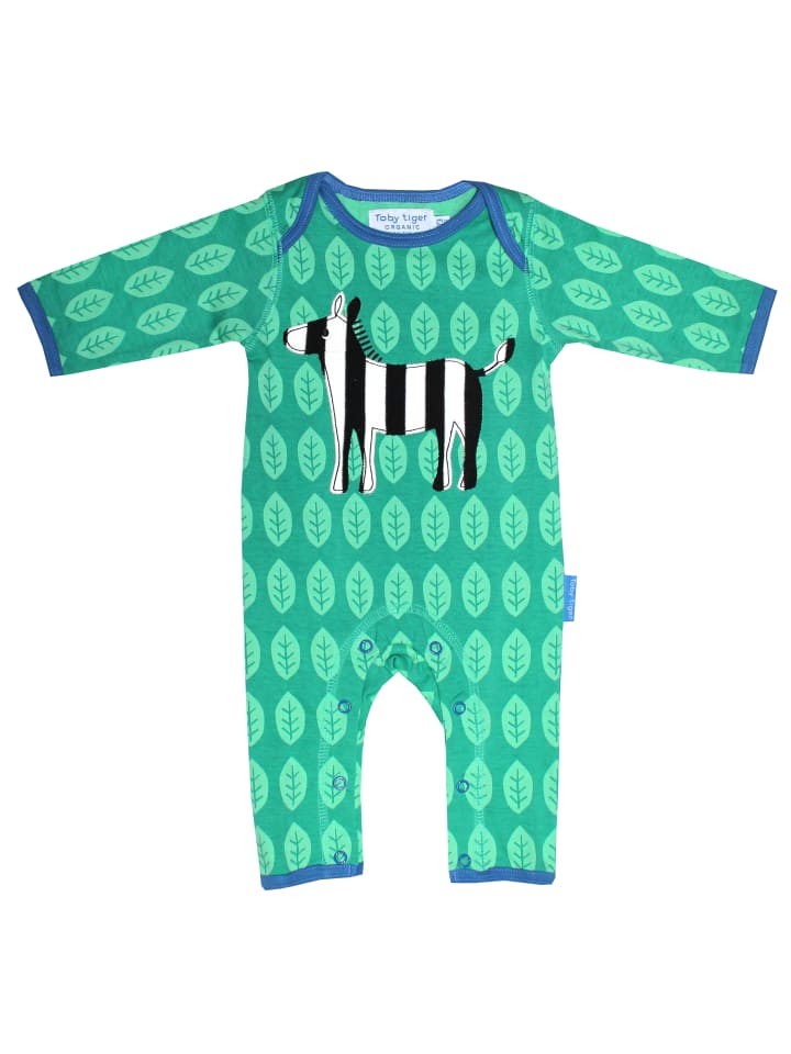 Toby Tiger Schlafanzug mit Zebra Applikation in grün günstig kaufen 56