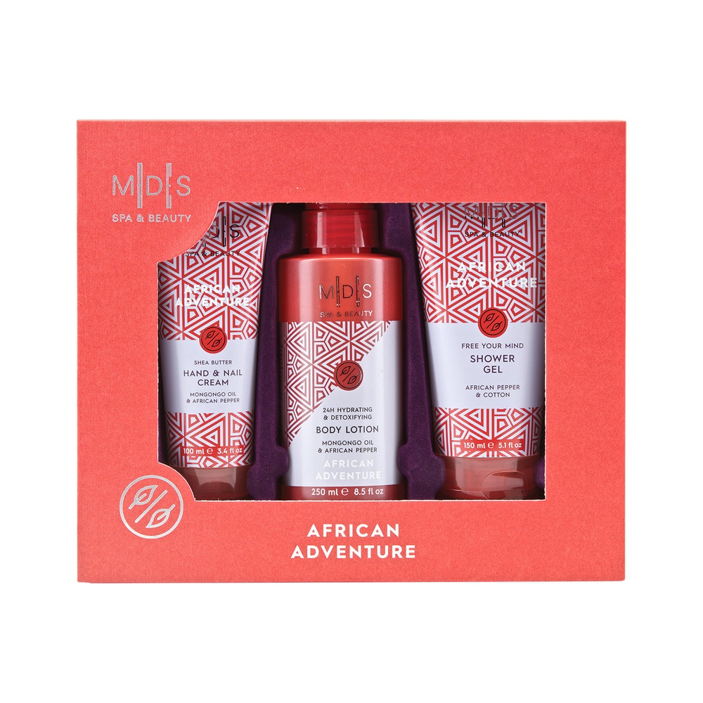 mades cosmetics AFRICAN ADVENTURE coffret gel douche | lotion pour le corp s | crème mains & ongles