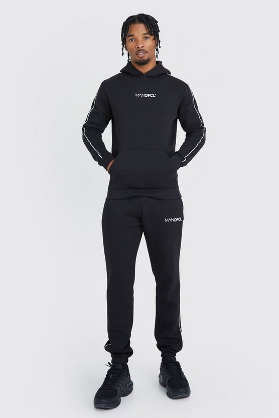 Ofcl Man Muscle-Fit Trainingsanzug mit Kapuze