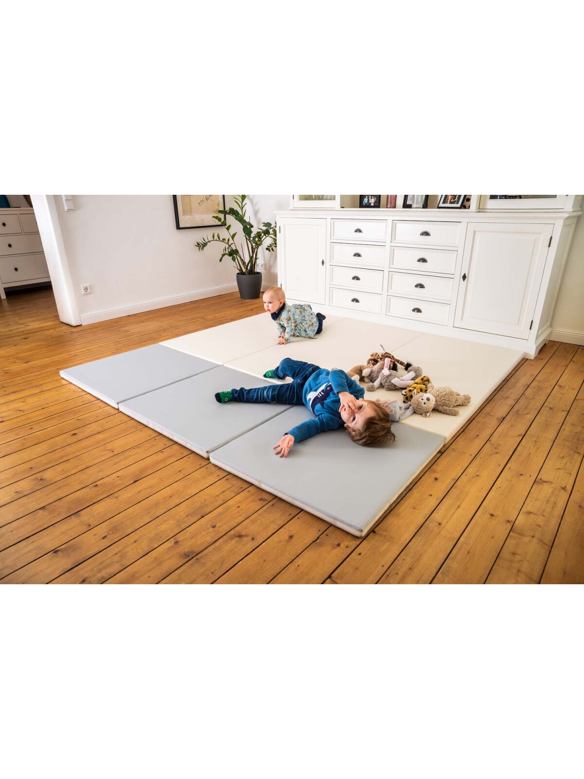 Spielmatte Jumper, 4er Set, grau  4x  70x70cm