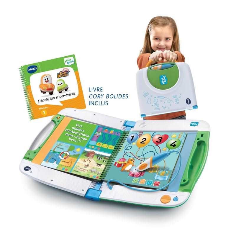 Magibook Starter vert et Livre Cory bolides Vtech