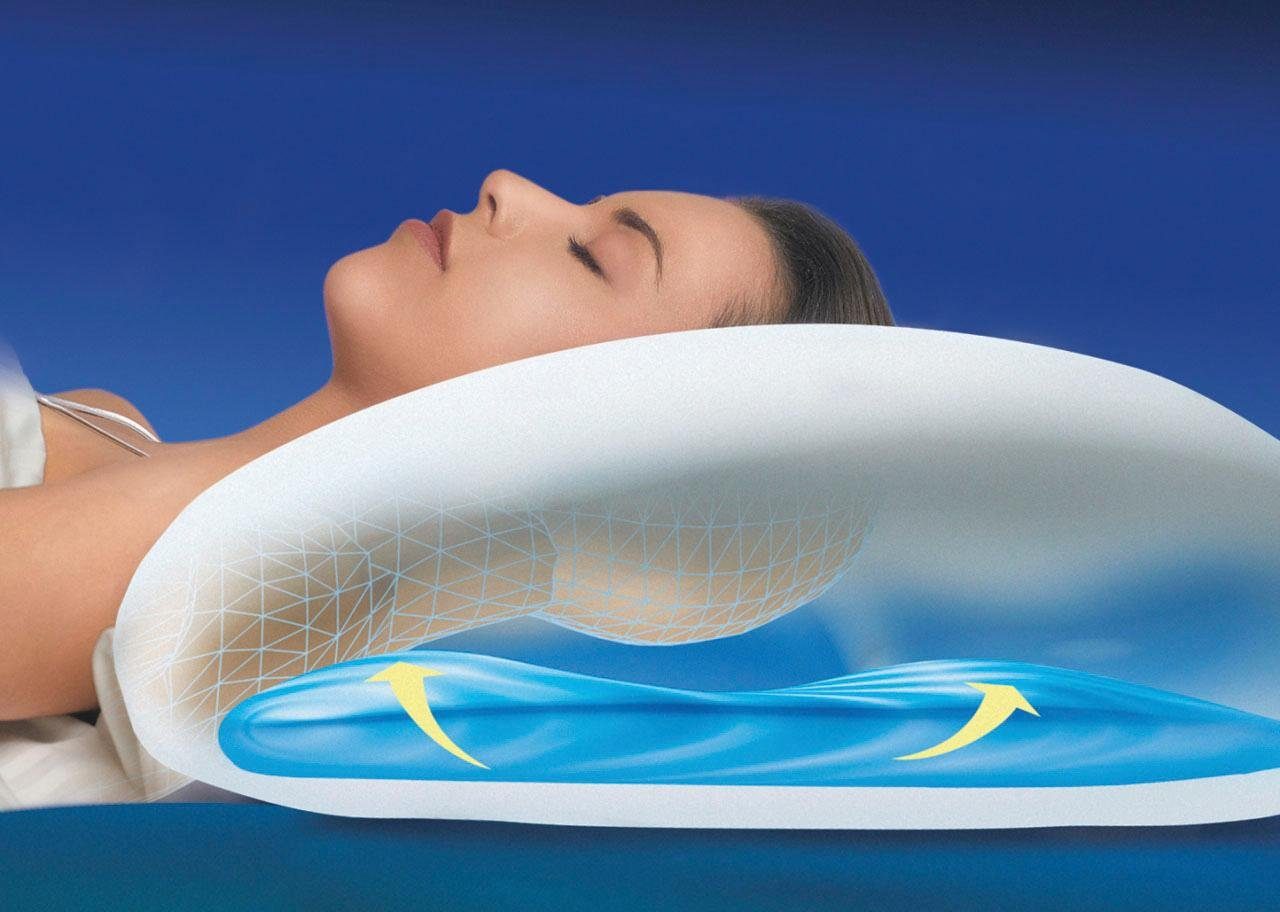 Mediflow Wasserkissen Kopfkissen Modell 5001 in 40x80cm, individuell anpassbare Füllmenge, 1-tlg., Kopfkissen in Größe 40x80 cm, Wasserkern mit Stützwirkung