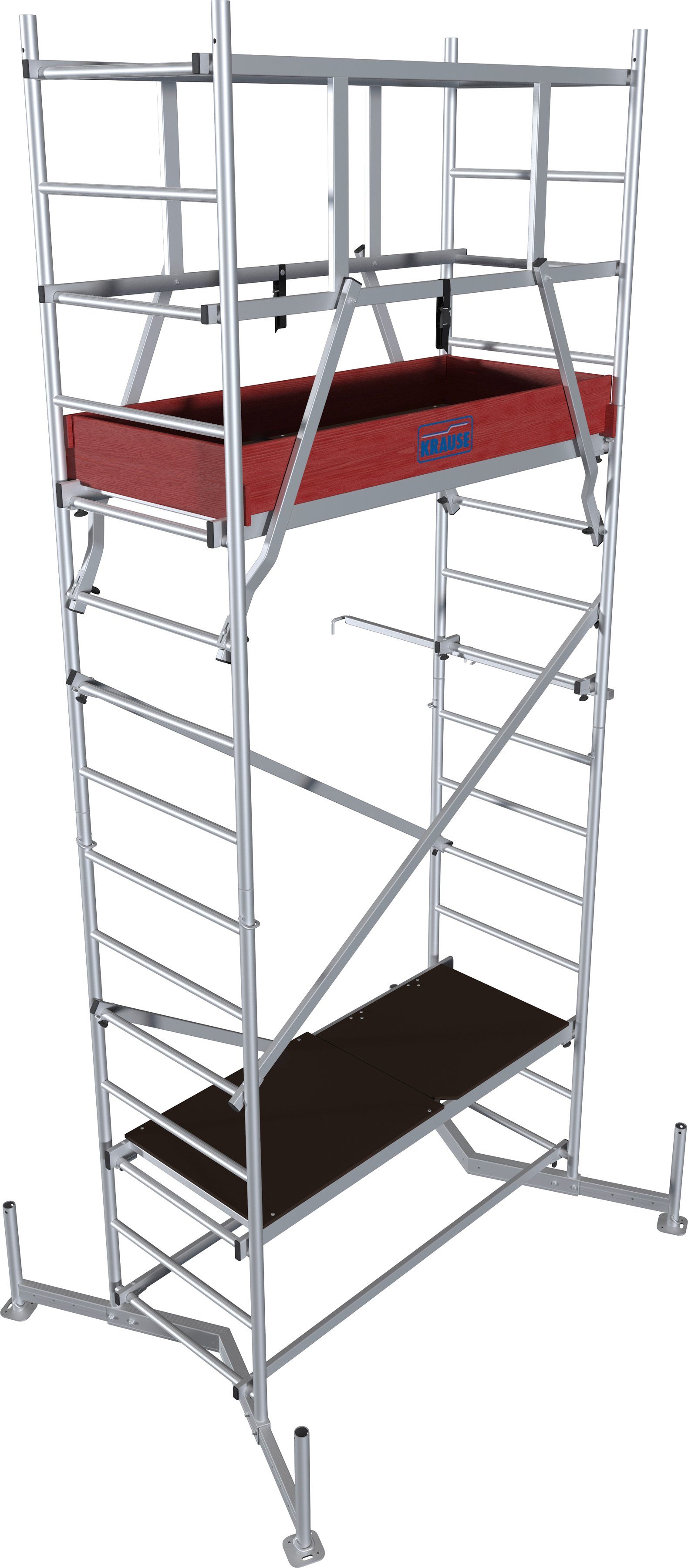 KRAUSE Arbeitsgerüst ClimTec System, (Set), Komplettgerüst, inkl. 1 Aufstockung, Arbeitshöhe: 5 Meter