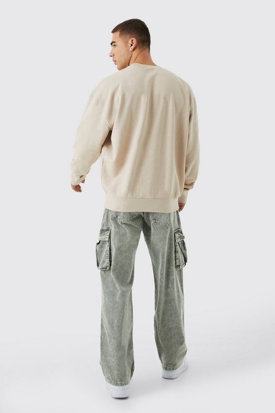 Oversize Sweatshirt mit Pour Homme Drachen Print