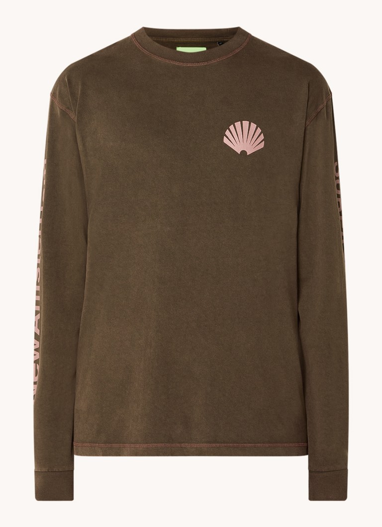 Majica dugih rukava od organskog pamuka s logotipom i printom na leđima tvrtke Amsterdam Surf Association