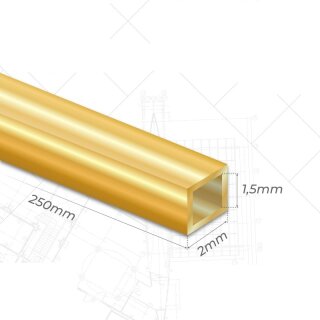 Vierkantrohre aus Messing 2mm