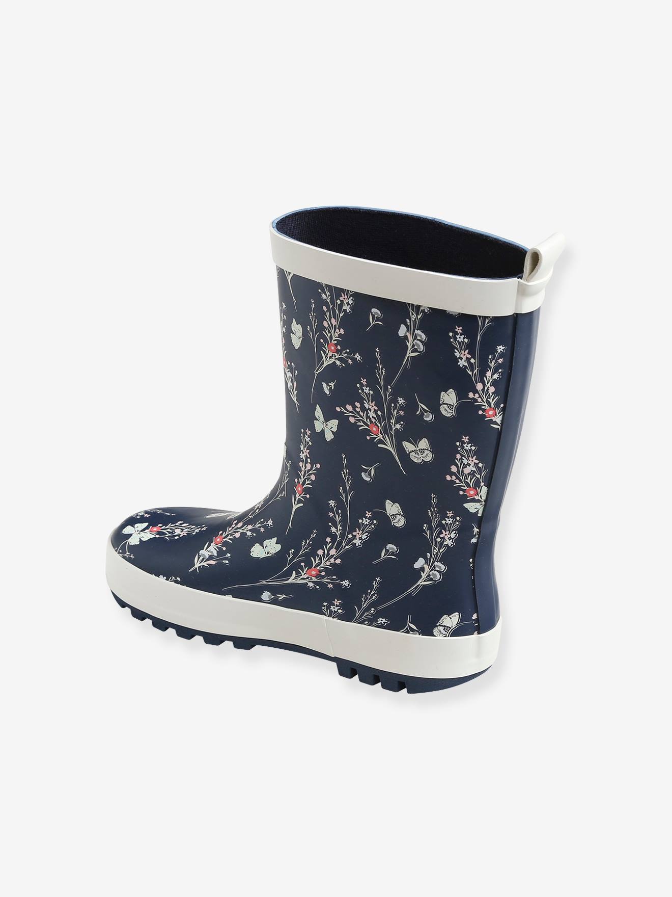 Bottes de pluie fille en caoutchouc bleu marine