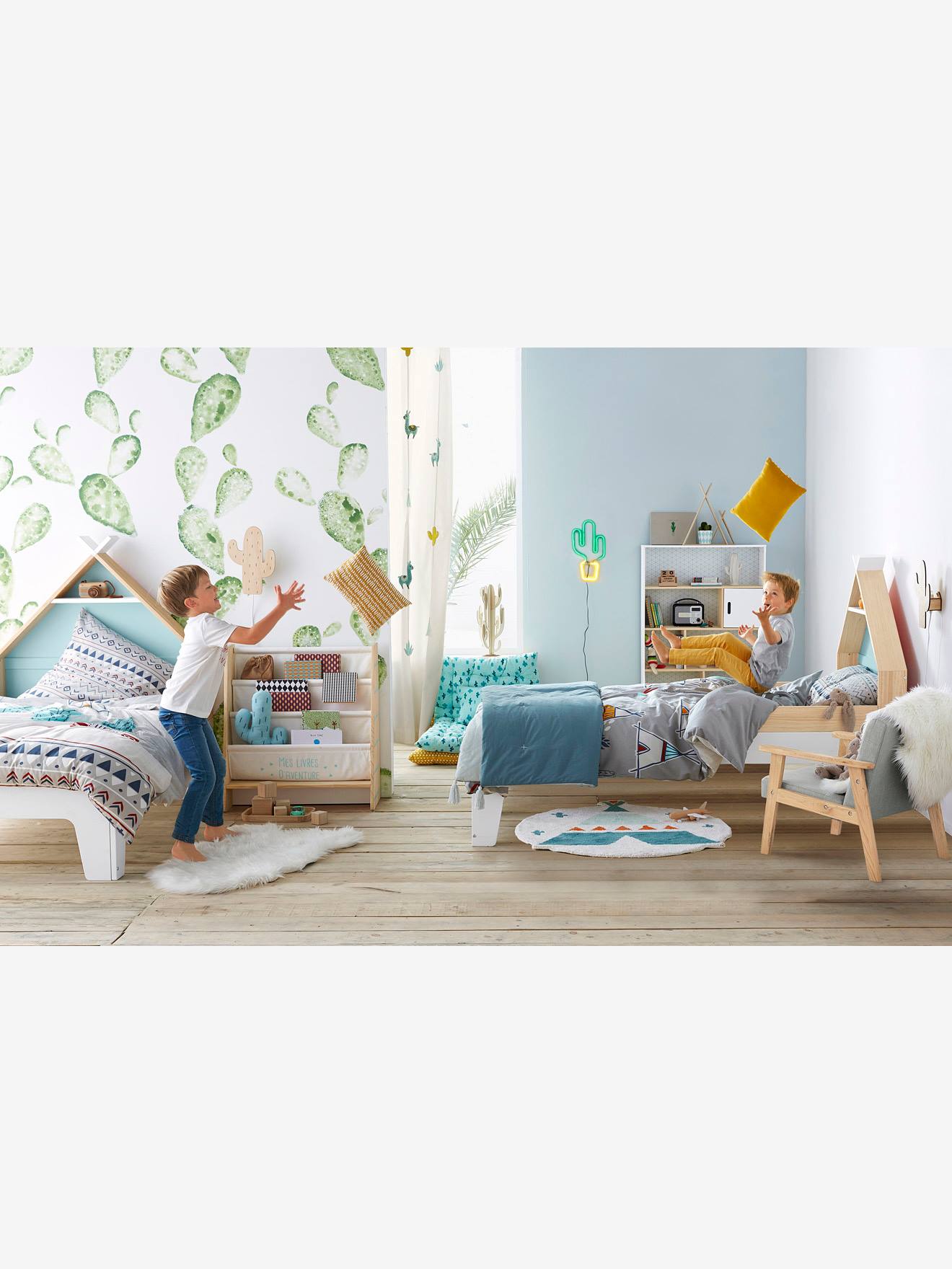 Vertbaudet Kinderzimmer Vorhang KAKTUS - wollweiß
