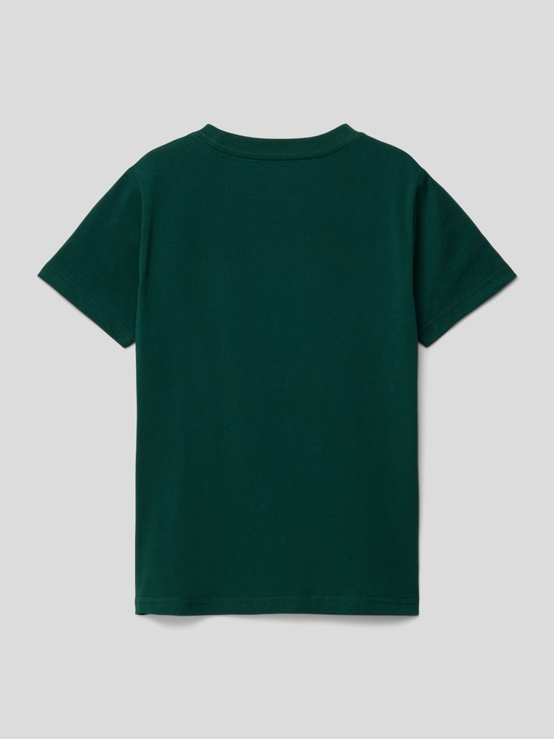 T-Shirt mit Label-Stitching in olivgrün
