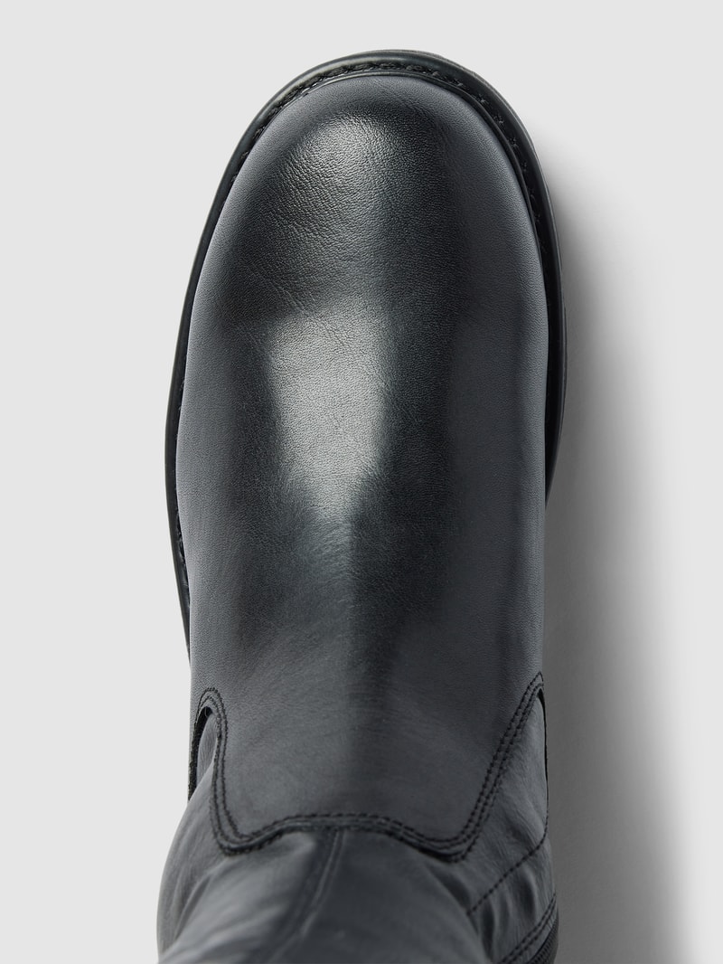 Stiefel aus Leder-Mix in schwarz