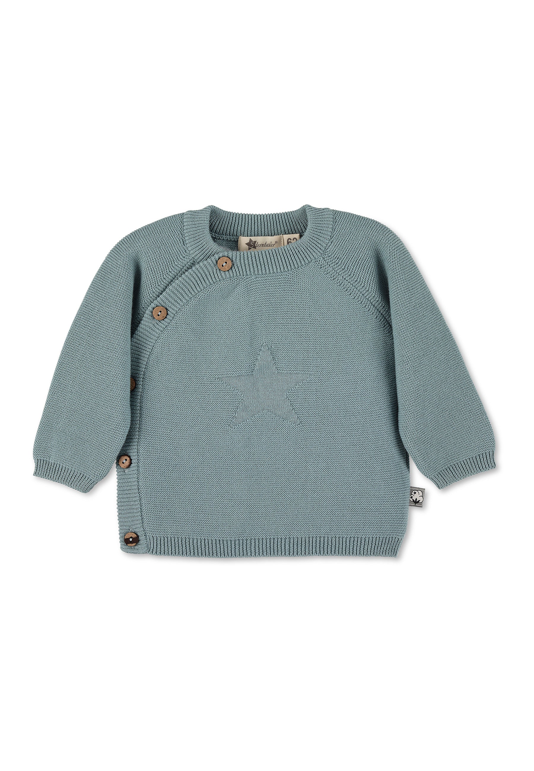 GOTS Strick-Jacke uni in Grün, Marine oder Grau