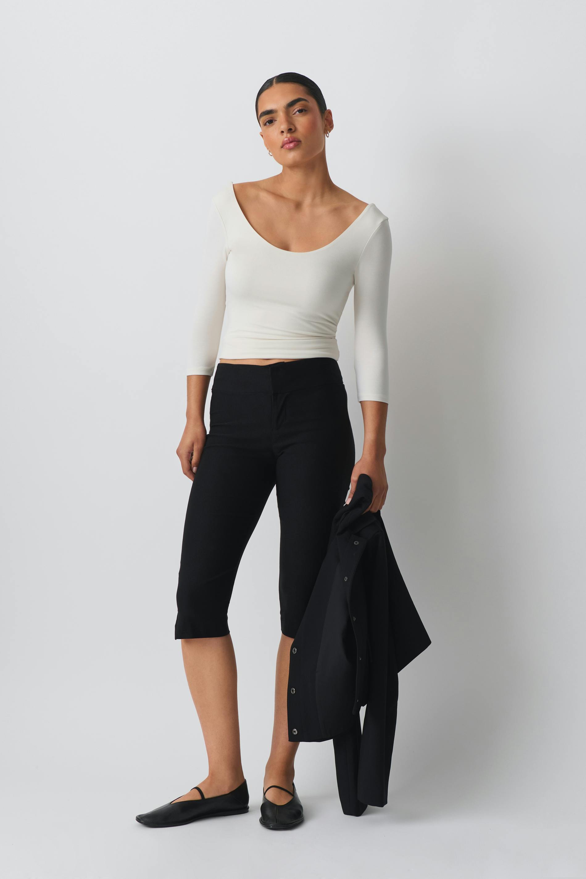 Soft touch scoop neck top
