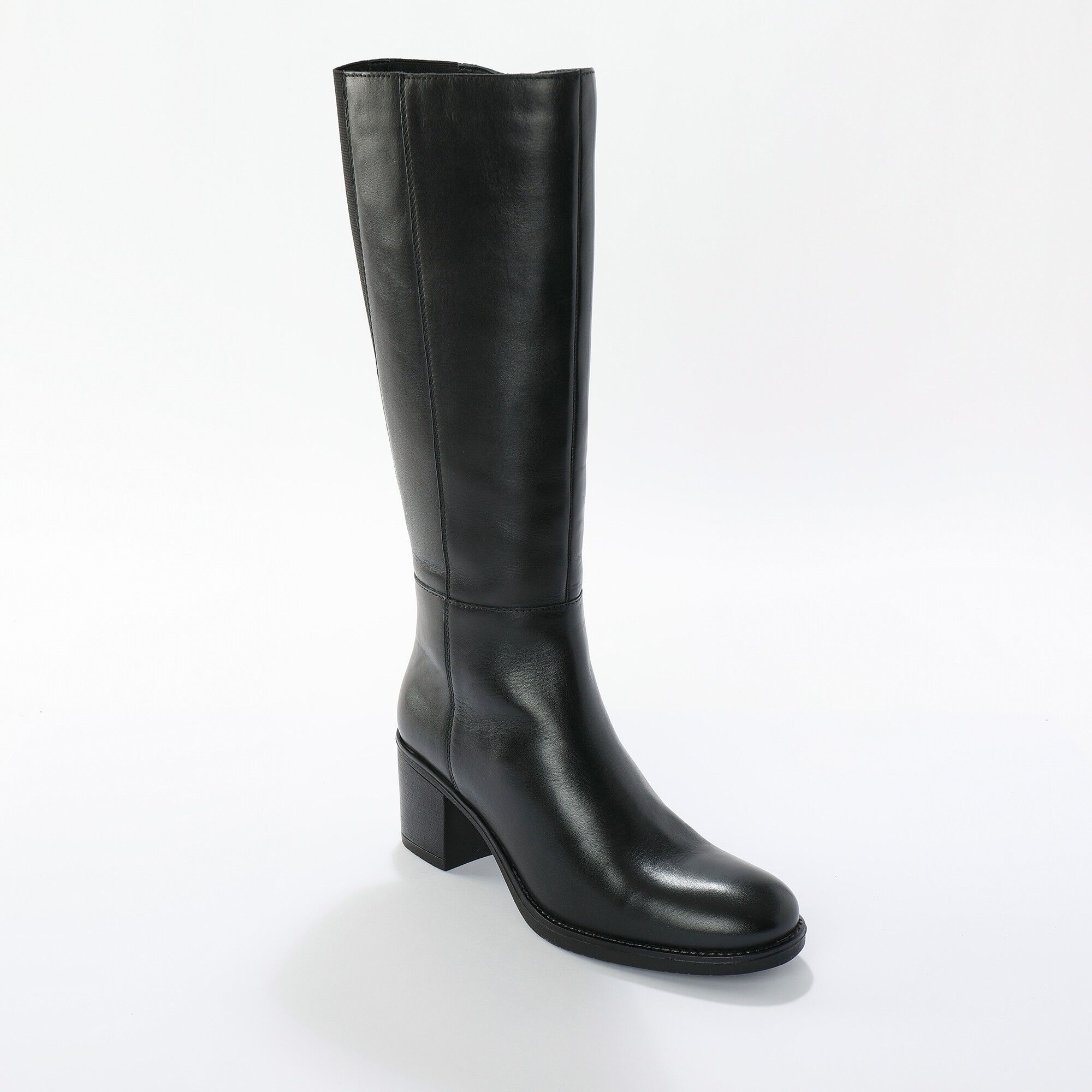 Bottes montantes à talons en cuir