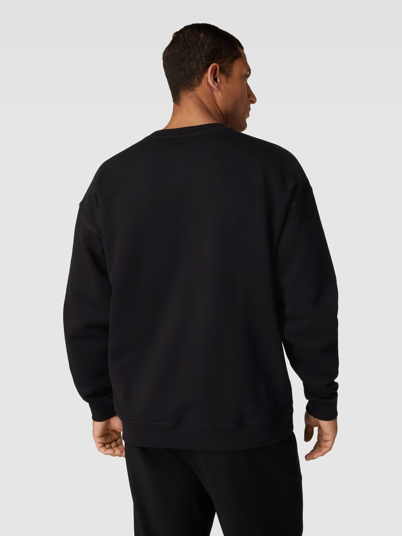 Sweatshirt mit Label-Stitching Modell 'SEOVE' in schwarz