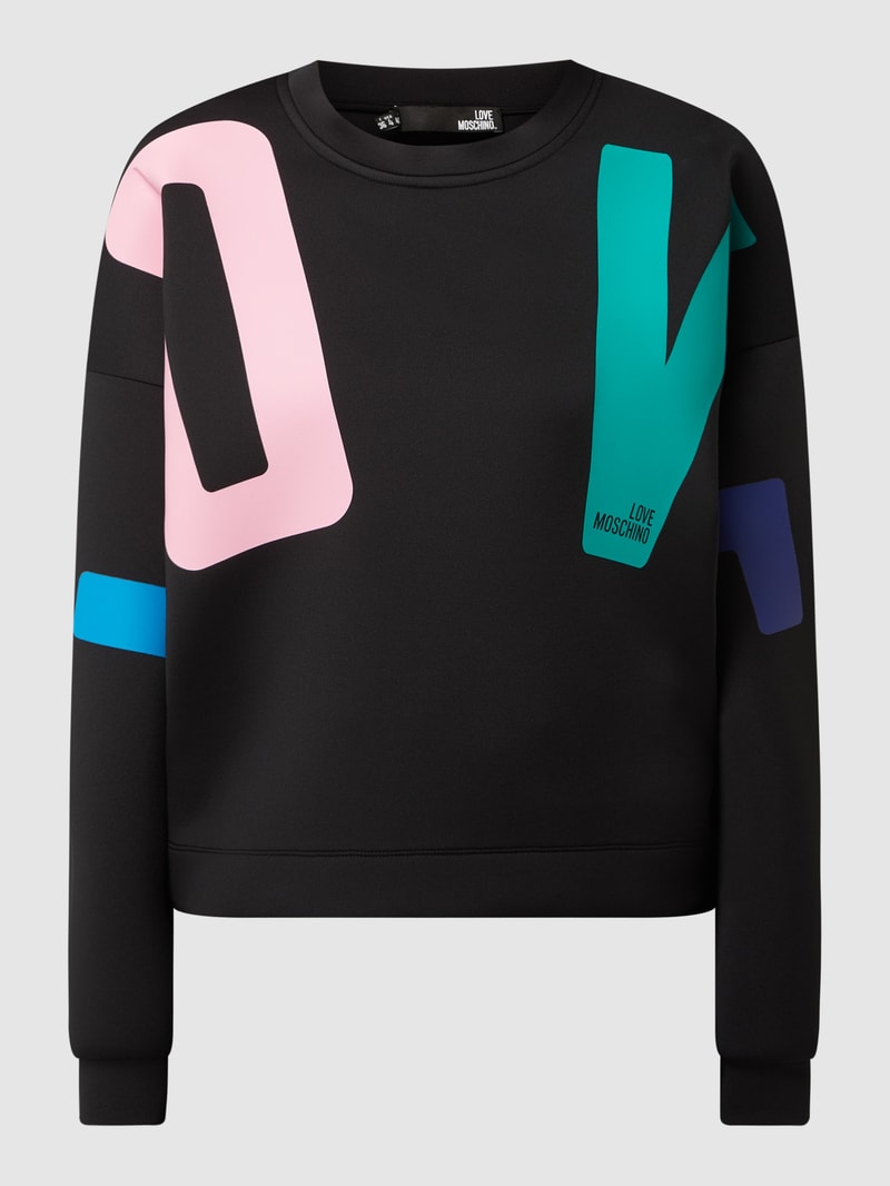 Sweatshirt mit Logo-Print in schwarz
