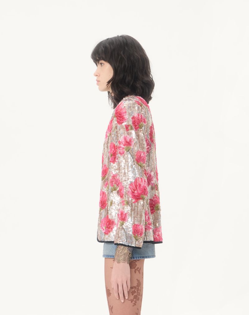 Jaqueta de organza bordada