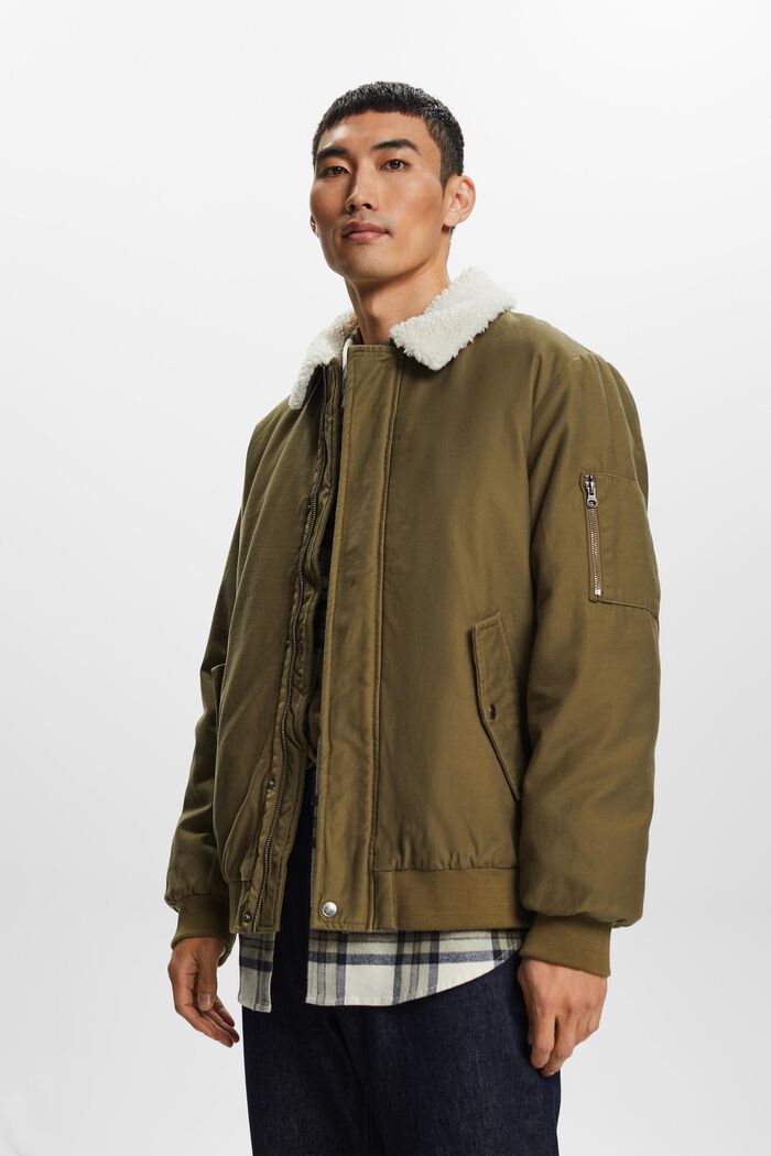 Wattierte Bomberjacke aus Fleece