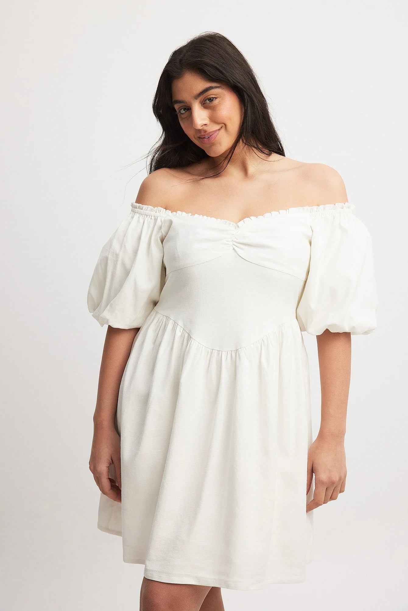 Puff Sleeve Off Shoulder Mini Dress