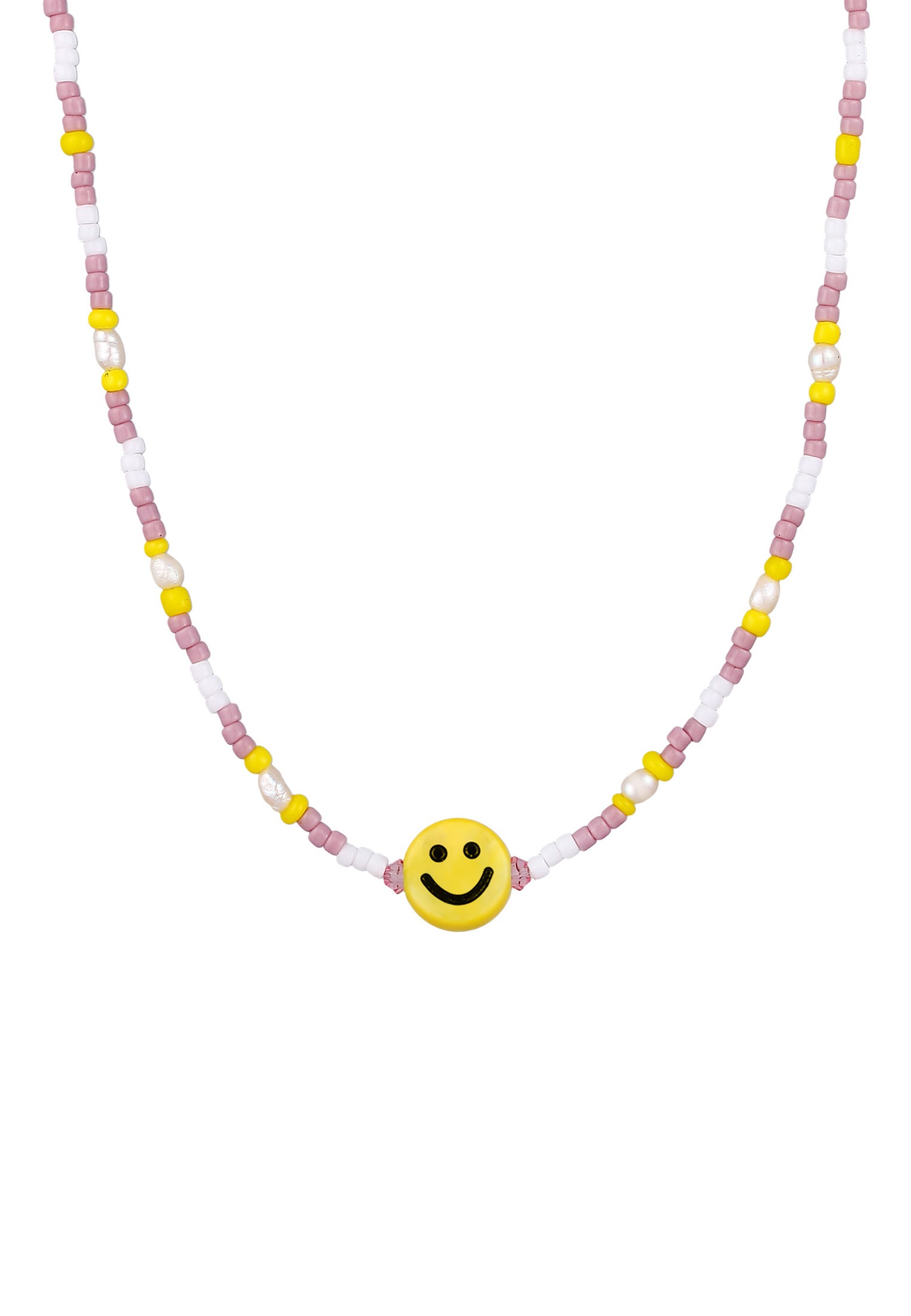 Perline di vetro Elli con faccina sorridente per donna con perle coltivate d'acqua dolce in argento sterling 925 placcato oro