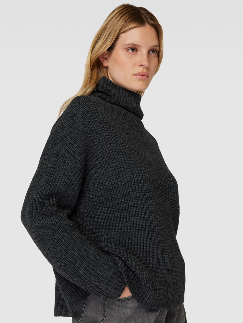 Oversized Strickpullover mit Stehkragen - Michi von Want X P&C* in anthrazit meliert