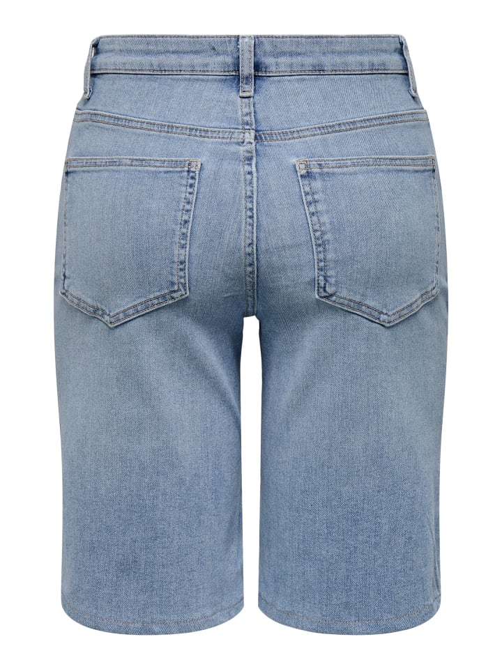 ONLY Denim-Jeansshorts mit Taschen und Gürtelschlaufen in Hellblau günstig kaufen