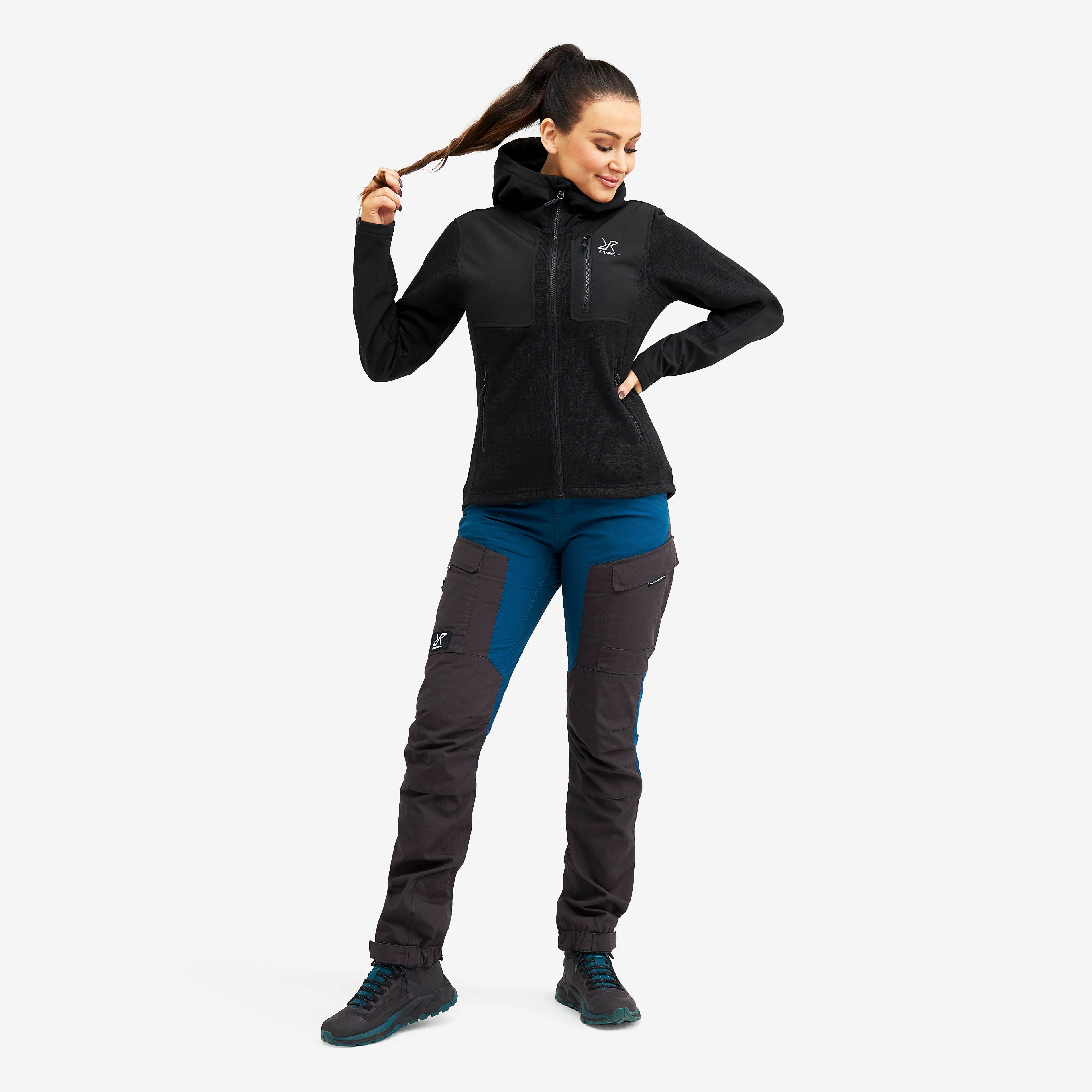 Wander Pro Wool Hoodie Femme Charcoal Black