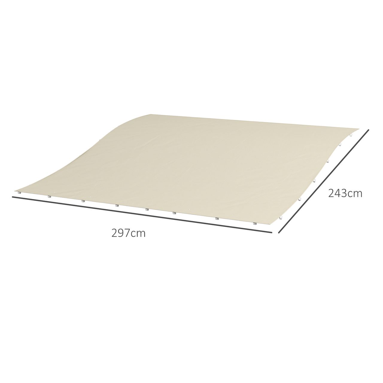 Outsunny Ersatzdach für Pergola 297x243cm Sonnensegel für 3x 2,5m Pavillon Beige